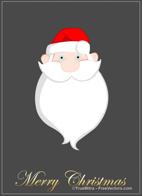 Christmas cartoon Santa Claus santa beard greeting card about holiday Saint Nicholas